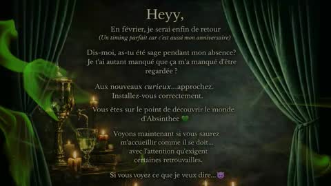 Snapshot of absinthee chatting on 2, 2, 2026 absy online show from 2, 2, 2026