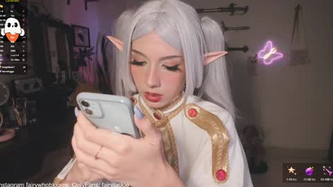 Snapshot of fairywhore chatting on 5, 12, 2024 Jackie Cosplayer online show from 5, 12, 2024