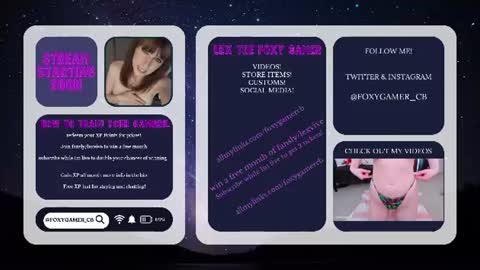 Lex Vive foxygamer cb online show from 13, 6, 2026