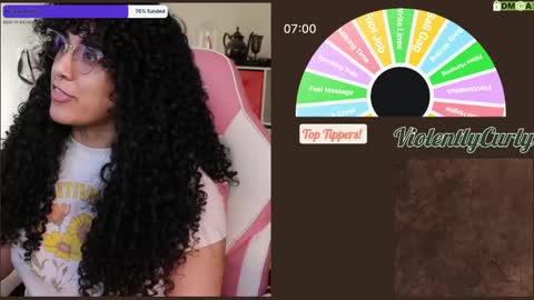 Snapshot of violentlycurly chatting on 24, 1, 2025 Curly the Coin Operated Toy online show from 24, 1, 2025