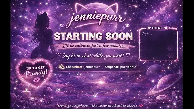 Snapshot of purrjennie chatting on 31, 3, 2026 purrjennie online show from 31, 3, 2026